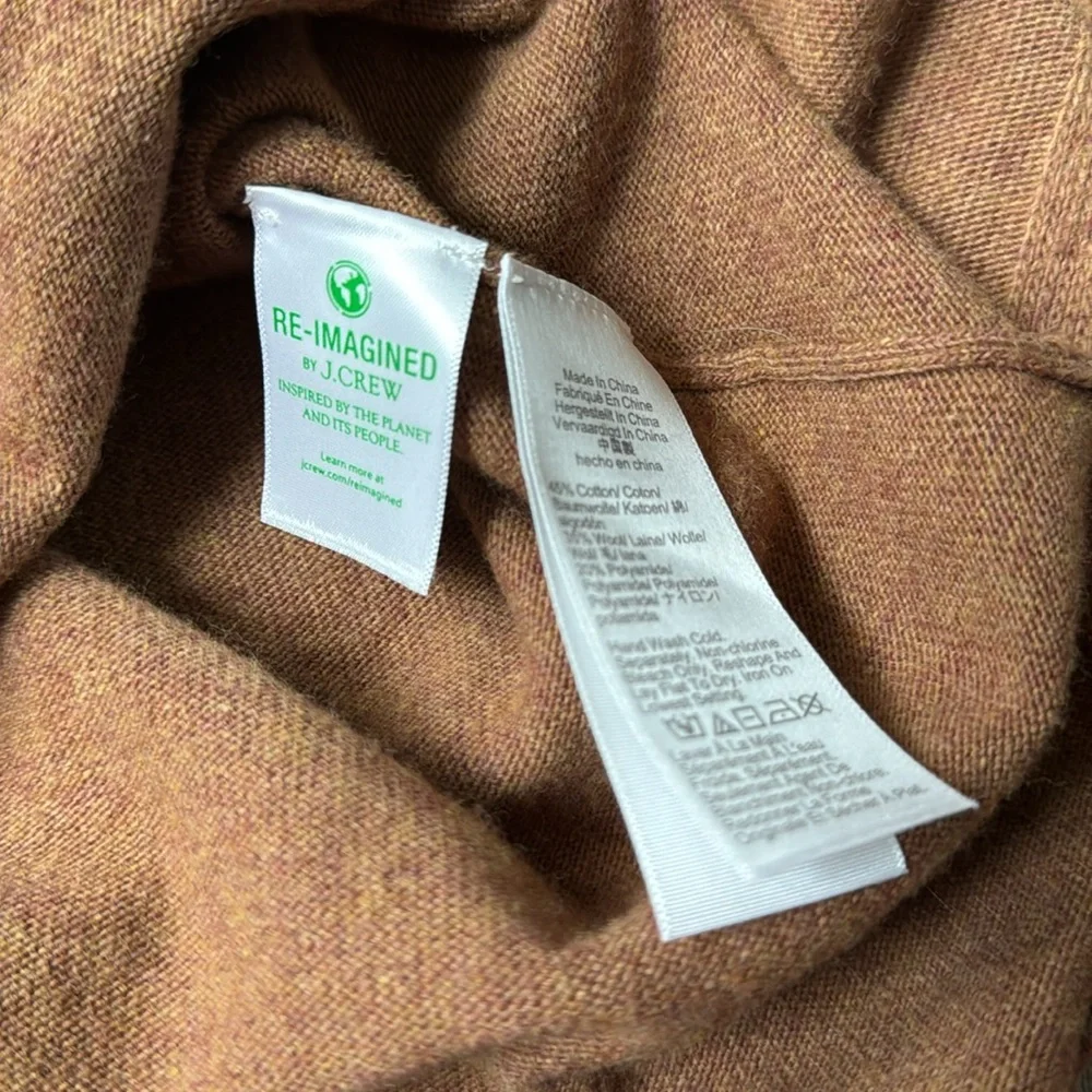 J. Crew Re-Imagined V neck sweater caramel Brown Lightweight Pullover Mercantile